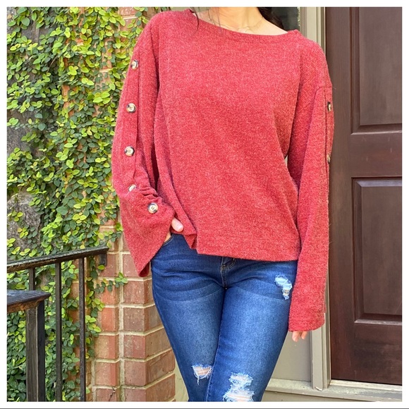 ✨LAST✨Flare sleeves stylish top with buttons trim - Picture 7 of 7